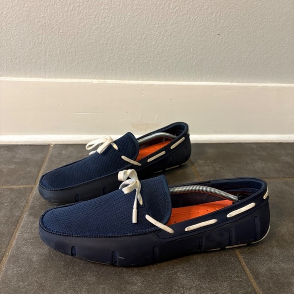 SWIMS‎ Shoes Mens Size 12US 11UK Navy Blue Dock Deck Boat Water Slip On Loafers
